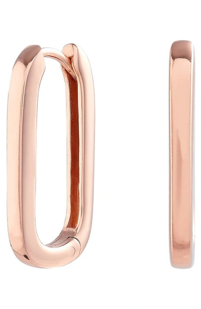 Shop Olivia Burton Large Oval Huggie Earrings In Rose Gold