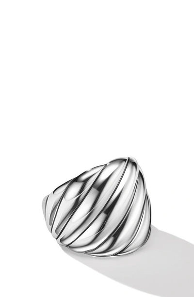 Shop David Yurman Sculpted Ring In Silver