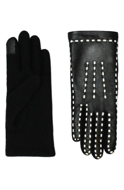 Shop Agnelle Flavie Gloves In Noir/ Lumire