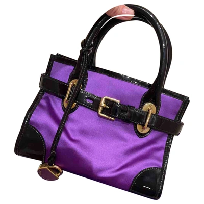 Pre-owned Ralph Lauren Patent Leather Mini Bag In Purple