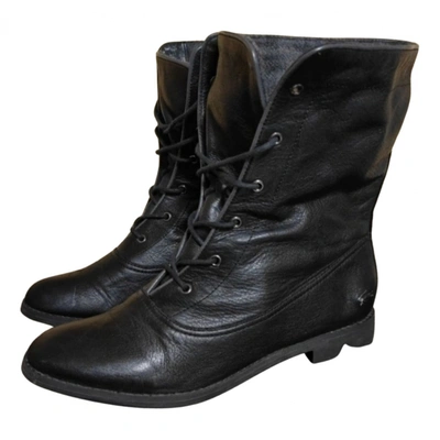 Pre-owned Lacoste Leather Boots In Black
