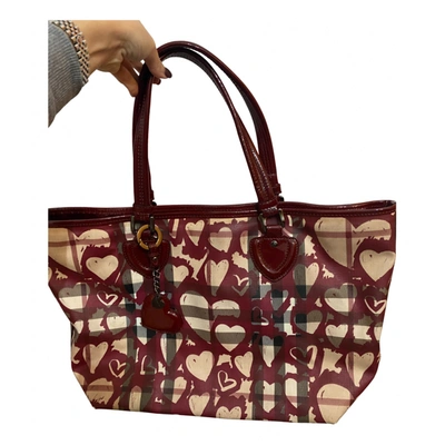 BURBERRY Pre-owned Patent Leather Tote In Burgundy