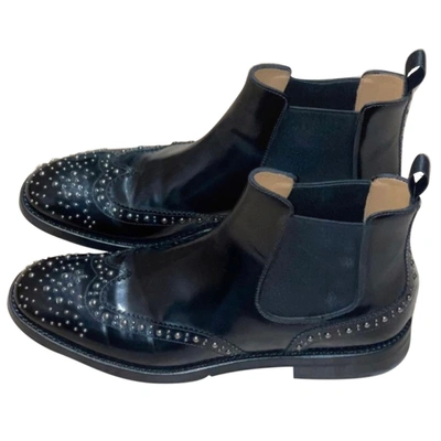 Pre-owned Church's Leather Ankle Boots In Black