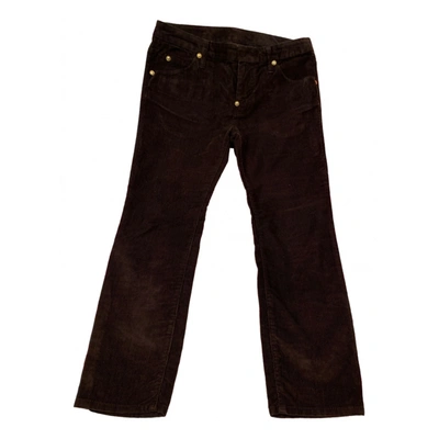 Pre-owned Dsquared2 Velvet Slim Pants In Brown