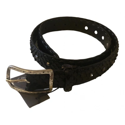 Pre-owned Reptile's House Leather Belt In Black