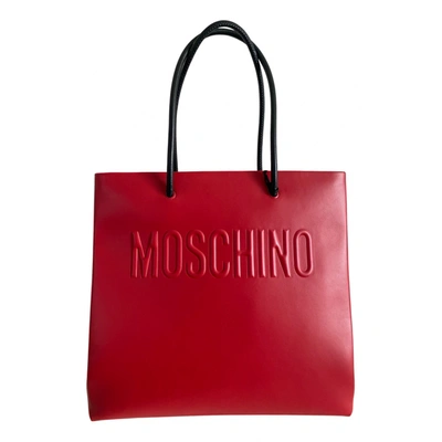 Pre-owned Moschino Leather Tote In Red