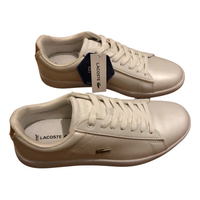 Pre-owned Lacoste Leather Trainers In Grey