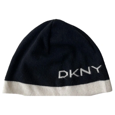 Pre-owned Dkny Cashmere Beanie In Black