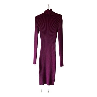 Pre-owned Wolford Wool Mid-length Dress In Purple