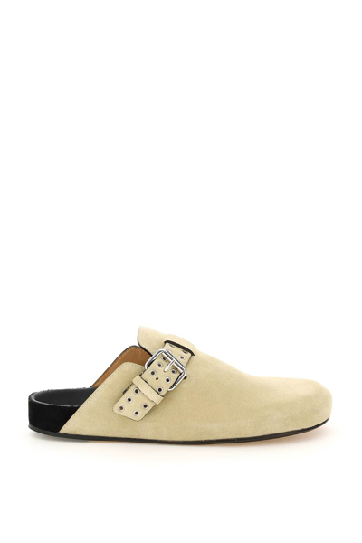 Shop Isabel Marant Suede Leather Mirvin Mules In Beige