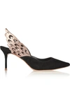 SOPHIA WEBSTER Angelo cutout leather and suede slingback pumps