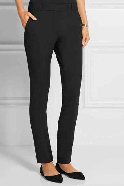 Shop The Row Franklin Stretch Wool-blend Straight-leg Pants In Black