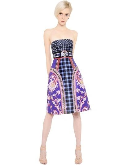 Shop Mary Katrantzou Strapless Printed Twill Dress In Multicolor
