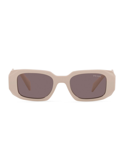 Shop Prada Women's 49mm Rectangle Sunglasses In Beige