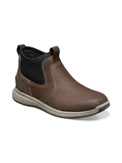 Shop Florsheim Boy's Great Lakes Leather Slip-on Boots In Brown