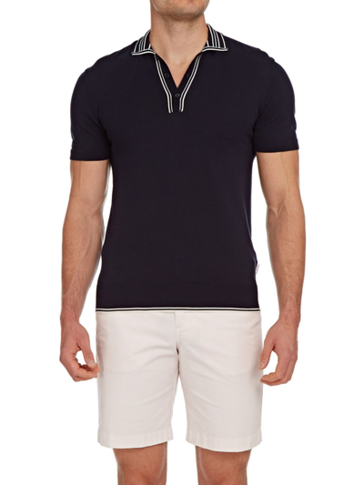 Shop Orlebar Brown Men's La Plage Maurice Polo Shirt In Navy