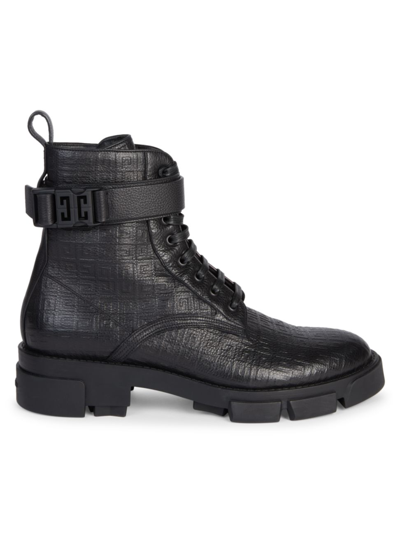 Shop Givenchy Men's Terra 4g Logo Combat Boots In Black