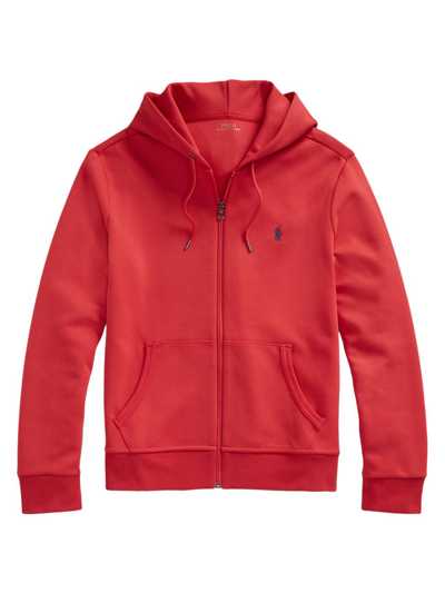 Shop Polo Ralph Lauren Double-knit Tech Hoodie In Starboard Red