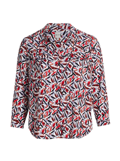 Shop Nic + Zoe, Plus Size Women's Petal Sprinkle Live In Shirt In Red Multi