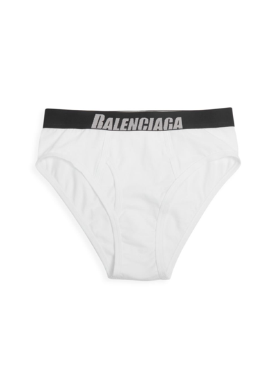 Shop Balenciaga Men's Logo Band Briefs In White