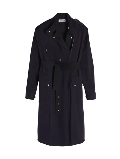 Shop Victoria Beckham Women's Wool Utility Trench Coat In Dark Navy