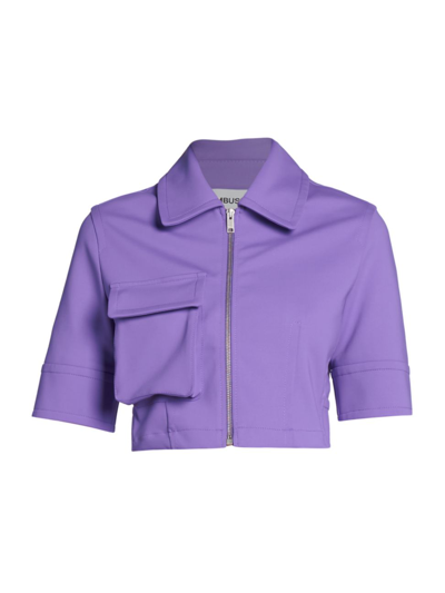 Shop Ambush Cropped Zip-up Jacket In Chive Blossomnoc