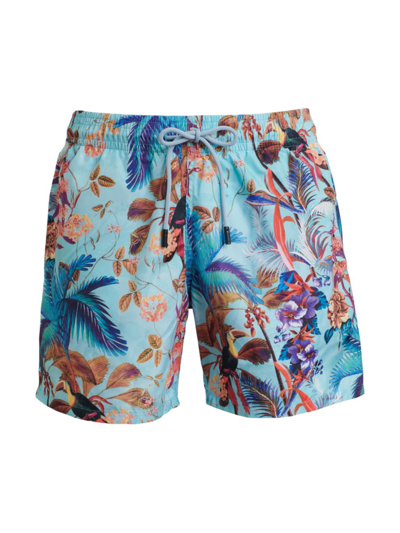 Shop Etro Pantaloncino Mare Printed Swim Shorts In Light Blue