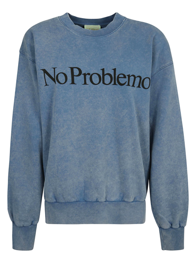 Shop Aries No Problemo Sweatshirt In Blue