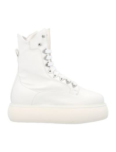 Shop Attico Selene Flatform Boots In White