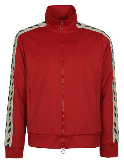 Shop Casablanca Stand-up Collar Zip Jacket In Red