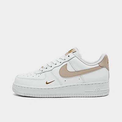 Shop Nike Women's Air Force 1 '07 Essential Metallic Casual Shoes In White/rattan