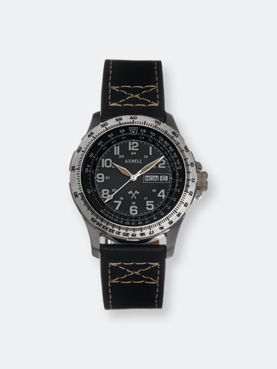 Shop Axwell Blazer Leather Strap Watch