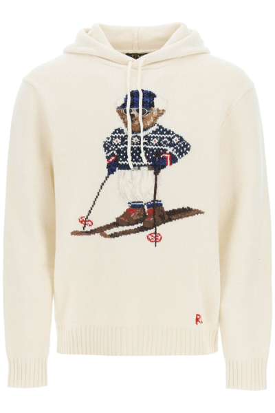 Polo Ralph Lauren Ski Polo Bear Hooded Sweater In Beige white ModeSens