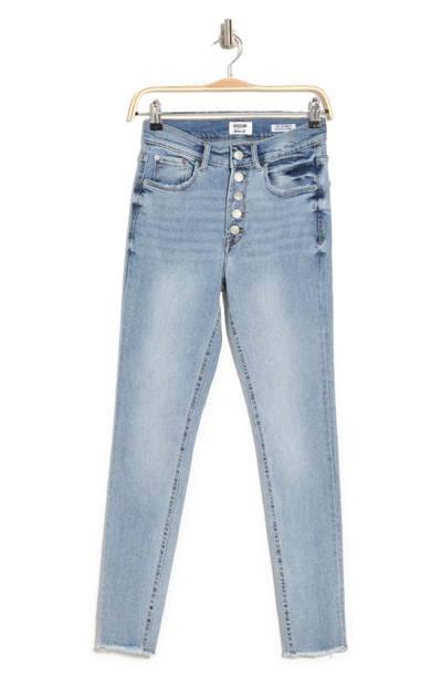 Shop Kensie Button Fly Skinny Jeans In Bondi W/ Des