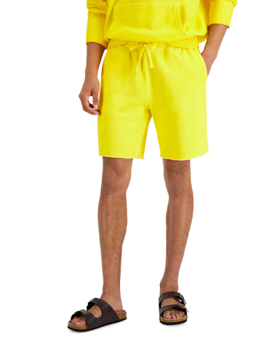 Shop Sun + Stone Men's Regular-fit Garment-dyed 8" Fleece Shorts, Created For Macy's In Bright Star