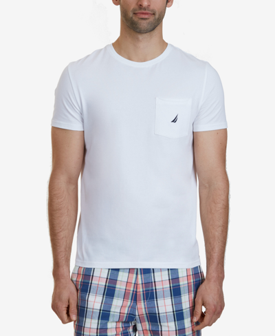 Shop Nautica Men's Classic-fit Solid Crew Neck Pocket T-shirt In Bright White