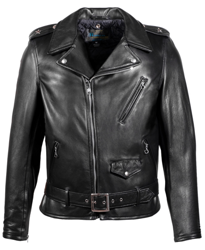 Shop Schott Men's Waxy Leather 50s Perfecto Motorcycle Jacket In Black