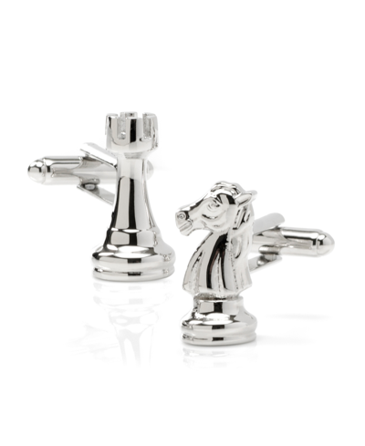 Shop Ox & Bull Trading Co. Men's Knight And Rook Chess Piece Cufflinks In Silver-tone