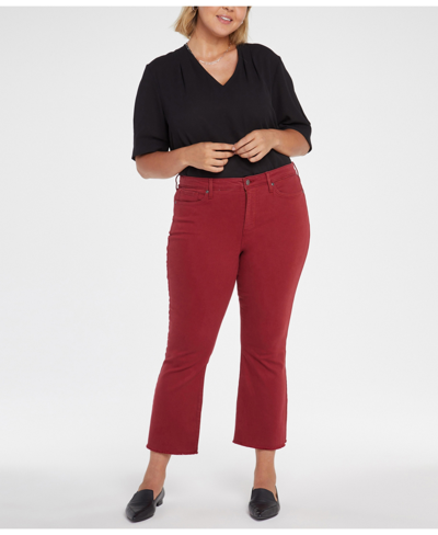Shop Nydj Plus Size Fiona Slim Flared Ankle With Frayed Hems Jeans In Boysenberry