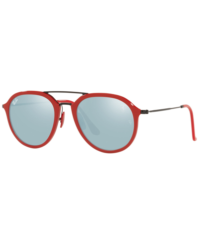 Shop Ray Ban Rb4369m Scuderia Ferrari Collection 53 Unisex Sunglasses In Red