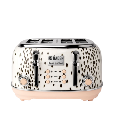Shop Haden Margate Poodle And Blonde 4-slice, Wide Slot Toaster With Bagel, Defrost Settings And Browning Contr In White/brown Spots/pink