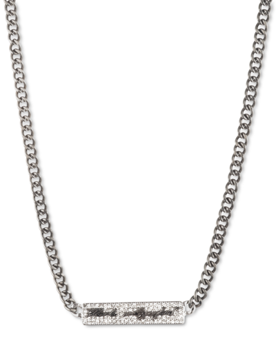Shop Karl Lagerfeld Two-tone Crystal Bar Necklace, 16" + 3" Extender