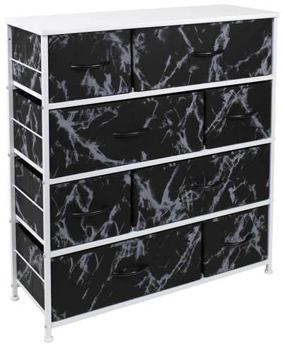 Shop Sorbus 8-drawers Chest Dresser In White Frame/black Marble