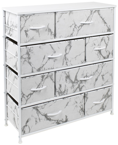 Shop Sorbus 8-drawers Chest Dresser In White Frame/white Marble