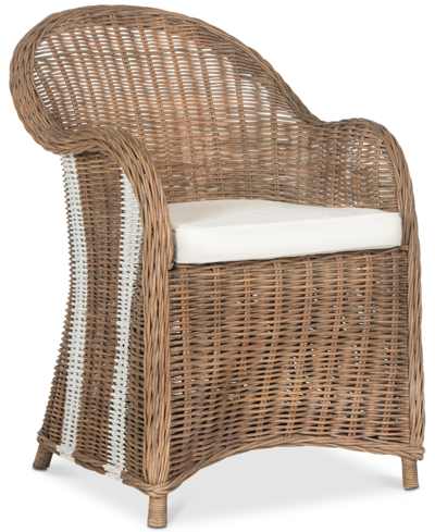 Safavieh Saxby Wicker Chair In Natural And White