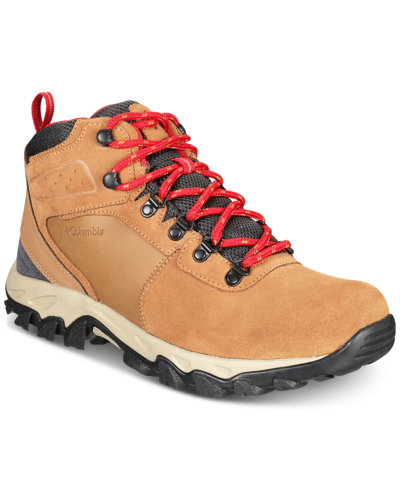 Shop Columbia Men's Newton Ridge Plus Ii Waterproof Hiking Boots Men's Shoes In Elk/mountain Red
