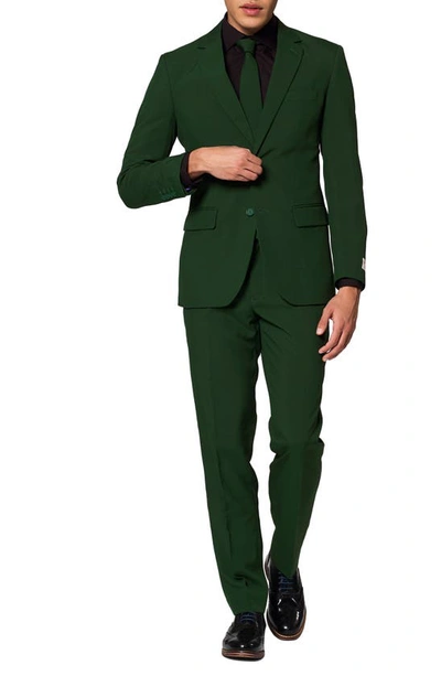 Opposuits Glorious Green Trim Fit Two-piece Suit With Tie In Green