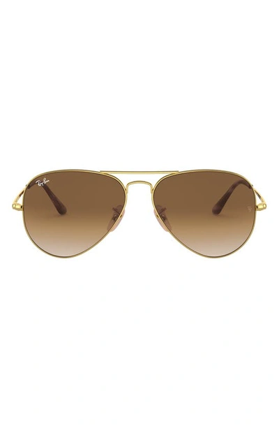 Shop Ray Ban 58mm Aviator Sunglasses In Gold/ Brown Gradient