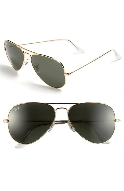 Shop Ray Ban Standard Original 58mm Aviator Sunglasses In Gold