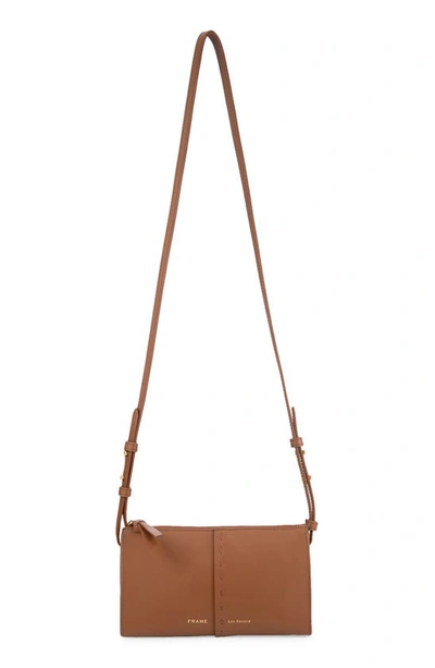 Shop Frame Les Second Leather Wallet Crossbody Bag In Tobacco